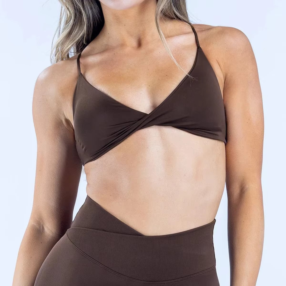 Vision Twist Front Sports Bra High Support Women Gym Clothes Fitness Underwear Push Up Seamless Yoga Bra Workout Yoga Top