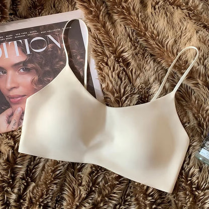 Seamless Bra for Women with Small Busts: Padded, Lifting, And Lifting, Wire-Free, Invisible Back, Leopard Print, Comfortable