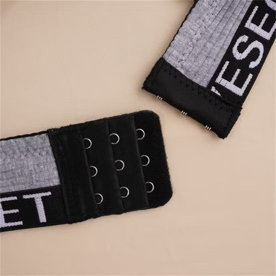 Letter Black Cotton Mold Fashion Adjustment Bra Simple Bra