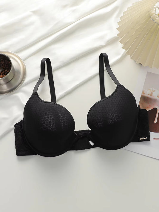Women's sexy comfortable breathable mesh plus size bra deep U gathering push up suitable for full figured women