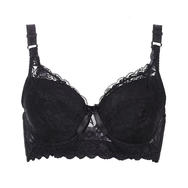 Hot Full cup thin underwear small bra plus size undewire adjustable lace Women's bra breast cover B C D Large size Lace Bras