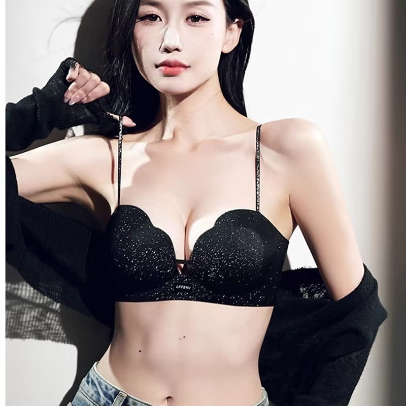 Sexy Small Breast Push-up Thickened Women's Underwear Without Rims Beautiful Back And Side Breasts Sports