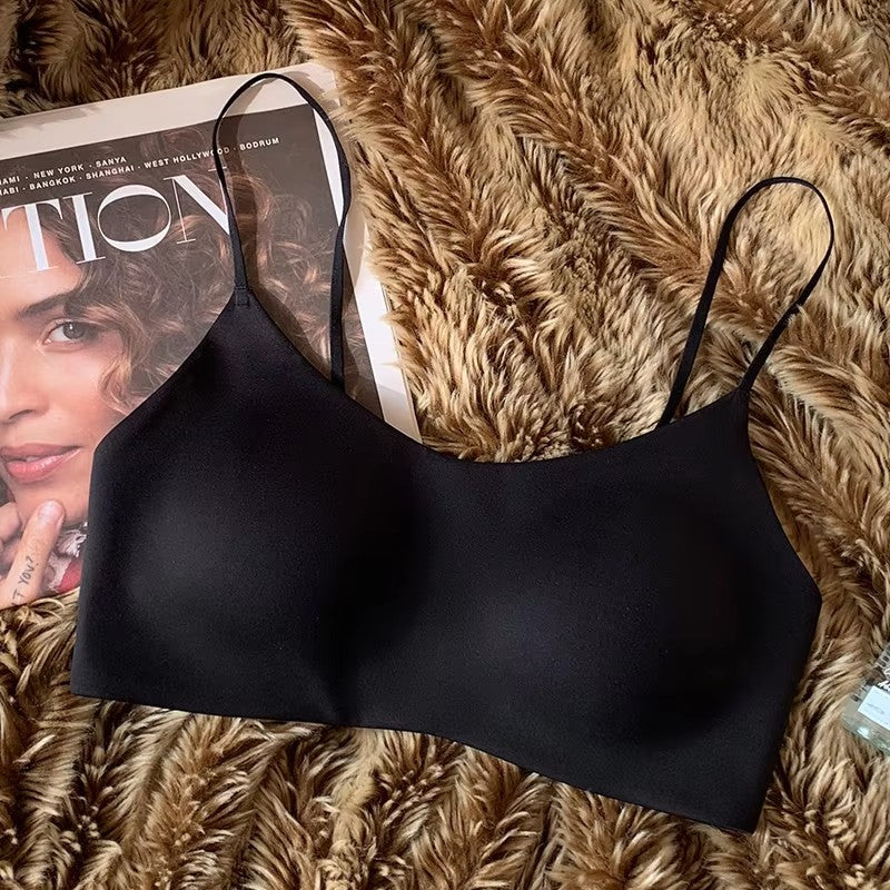 Seamless Bra for Women with Small Busts: Padded, Lifting, And Lifting, Wire-Free, Invisible Back, Leopard Print, Comfortable